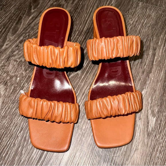 STAUD Leather Frankie Heeled Sandals - Picture 9 of 15